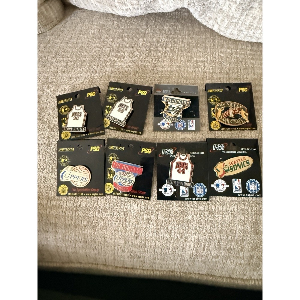 Vintage NBA Basketball Lapel Enamel Pins Bundle Lot Of 8